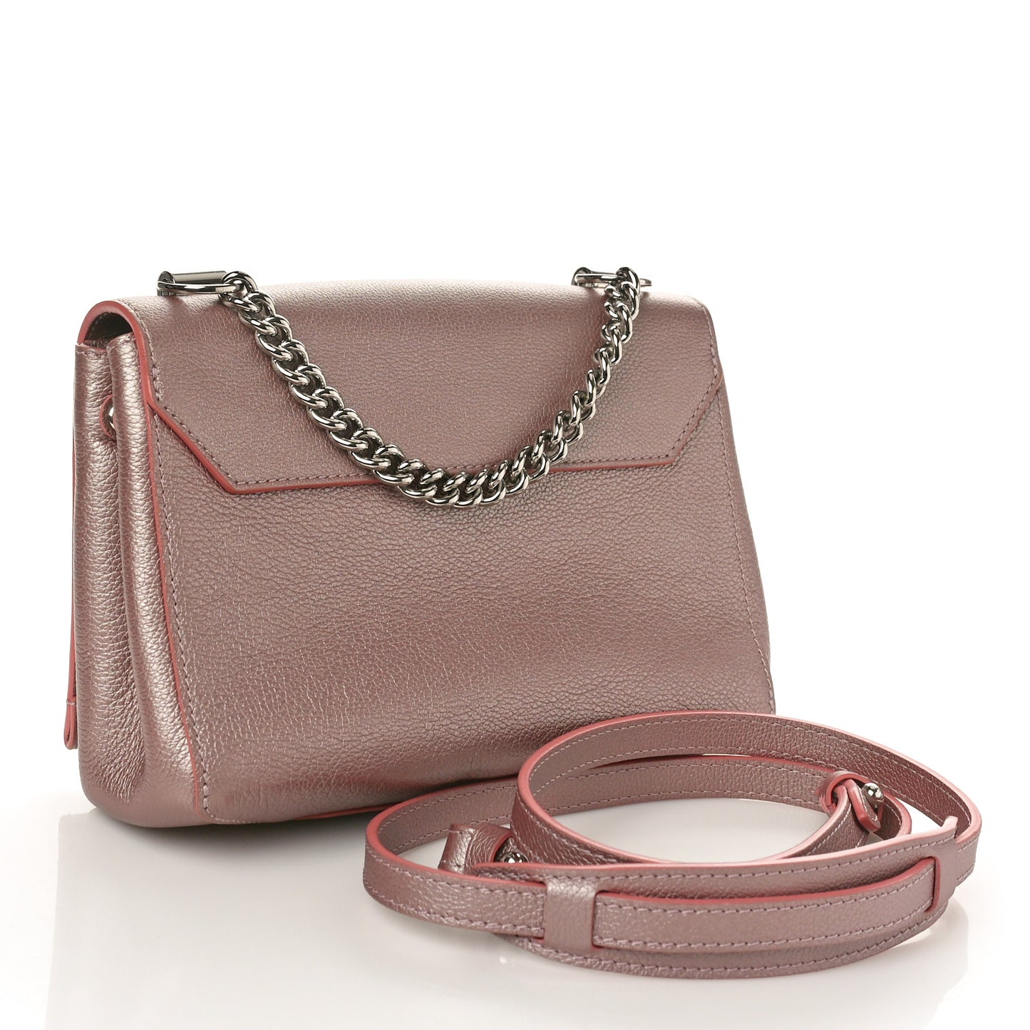 Soft Calfskin Eyelet Lockme II Chain Bag BB Rose Gold
