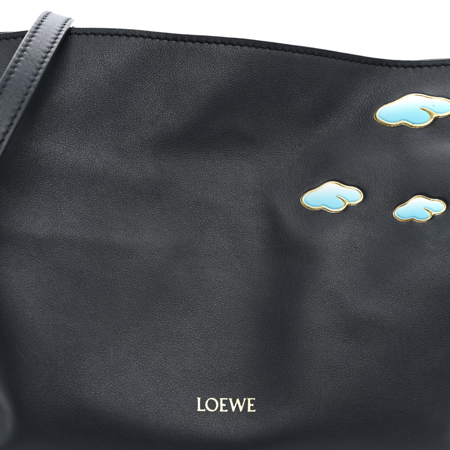 x SUNA FUJITA Nappa Clouds Mini Flamenco Knot Clutch Dark Ink