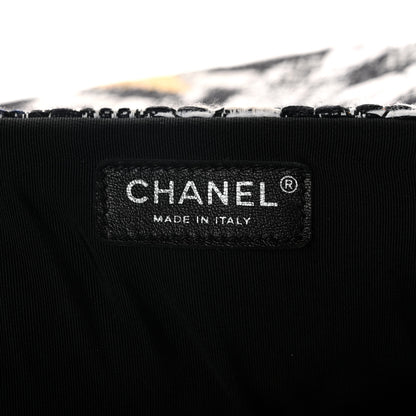 Chanel Tweed Strass Quilted XXL Plane Flap Black Multicolor 6 of 10