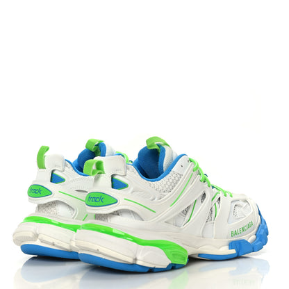 Balenciaga Mesh Rubber Womens Track Sneakers 37 White Green Blue 4 of 8