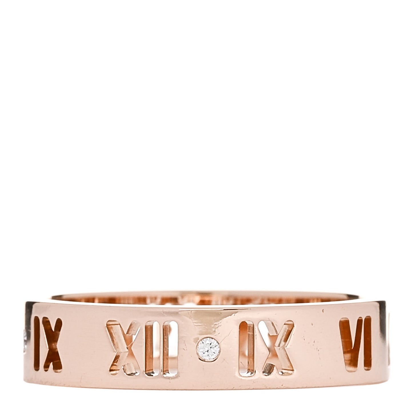 18K Rose Gold Diamond Atlas Pierced Ring 60 9.25