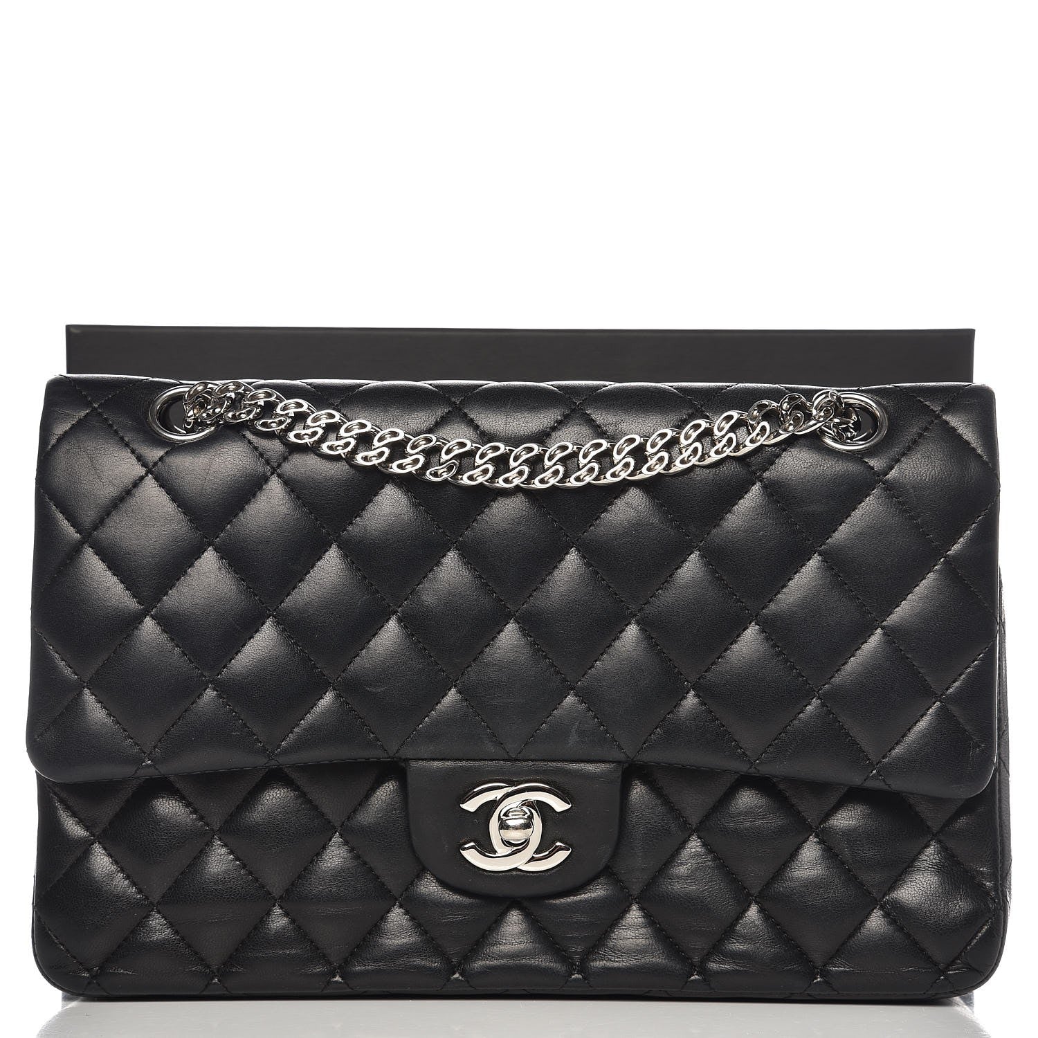 Chanel Lambskin Quilted Medium Double Flap Bijoux Chain Black 10 of 10