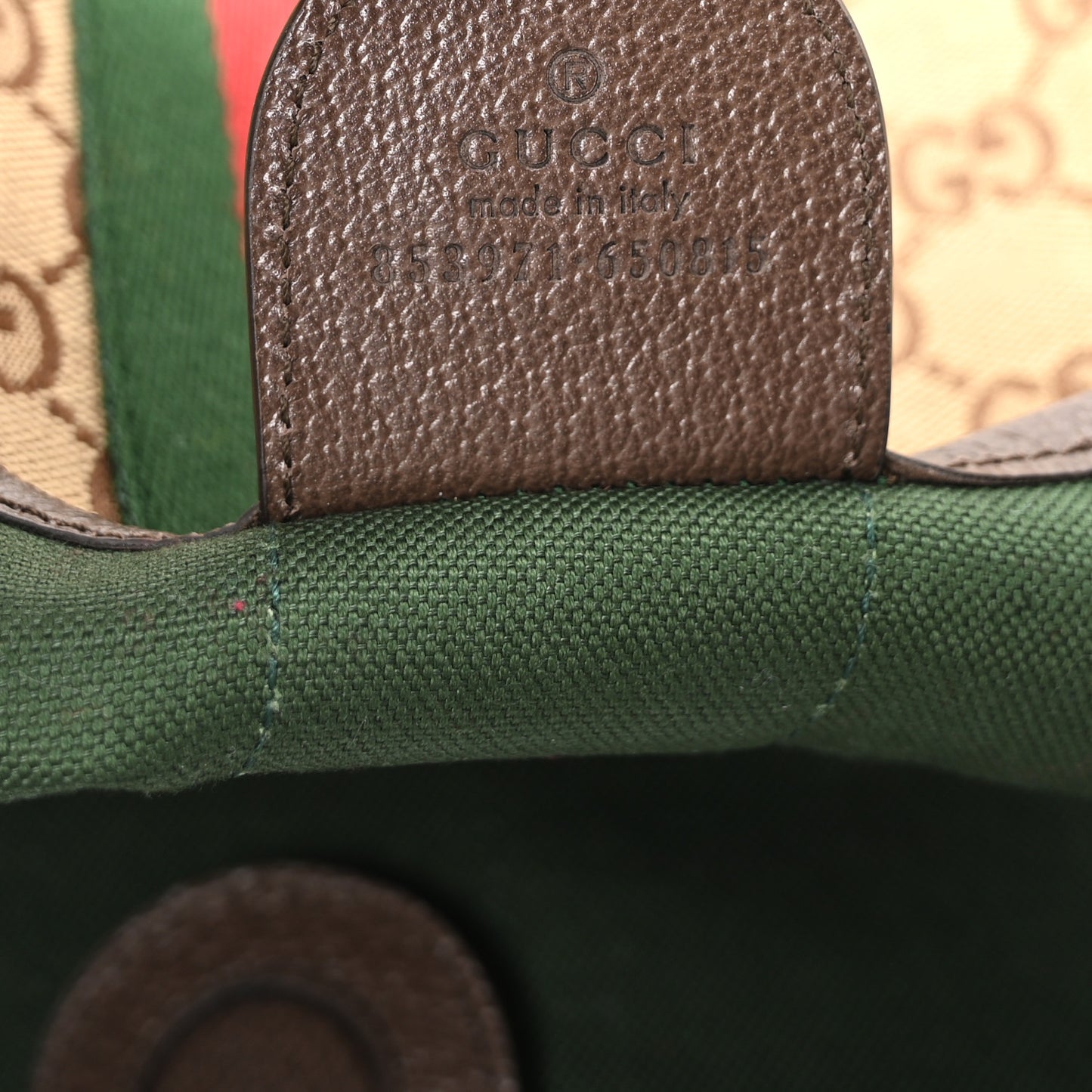 GG Monogram Web Large Giglio Tote Beige Brown