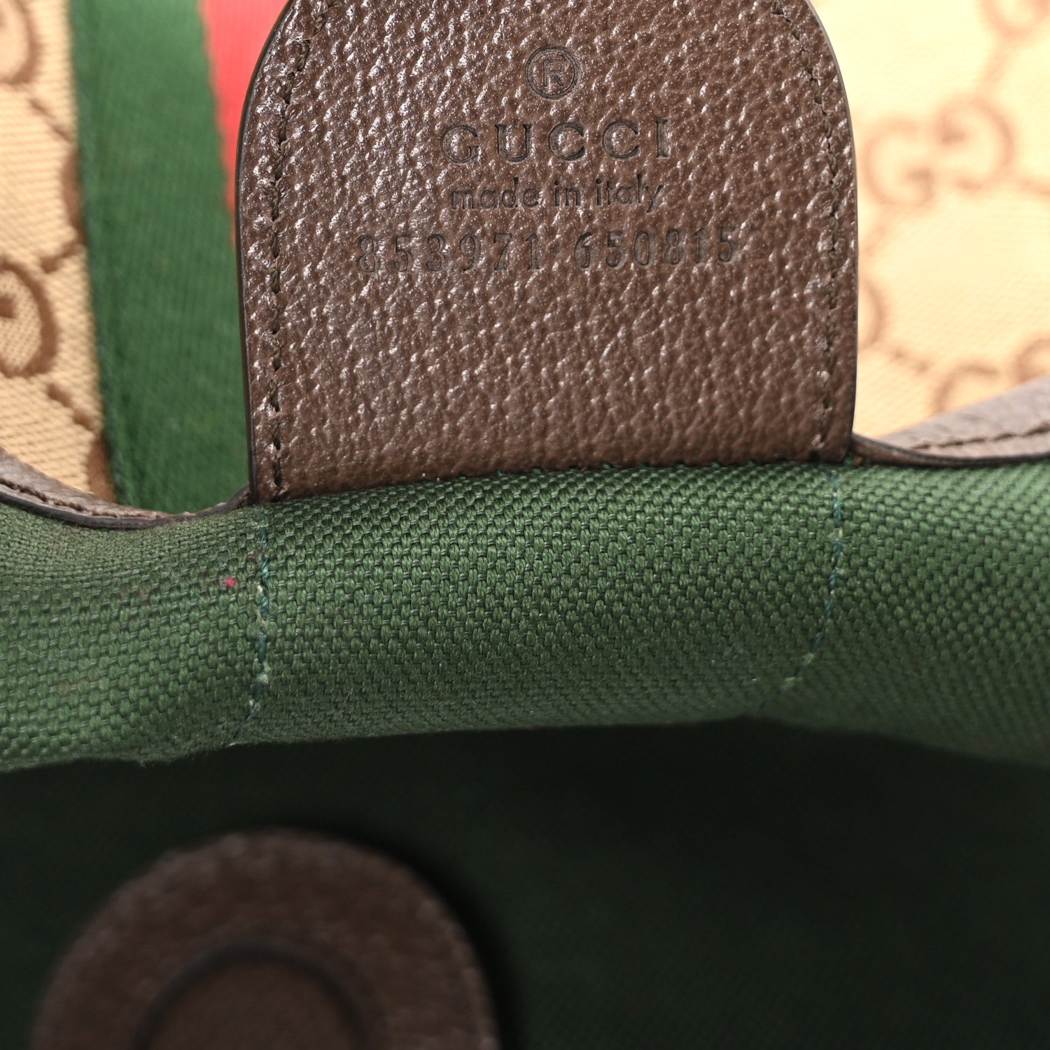 Gucci GG Monogram Web Large Giglio Tote Beige Brown 6 of 10