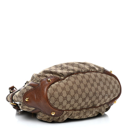 Gucci Monogram Medium Jockey Tote Dark Brown 4 of 14
