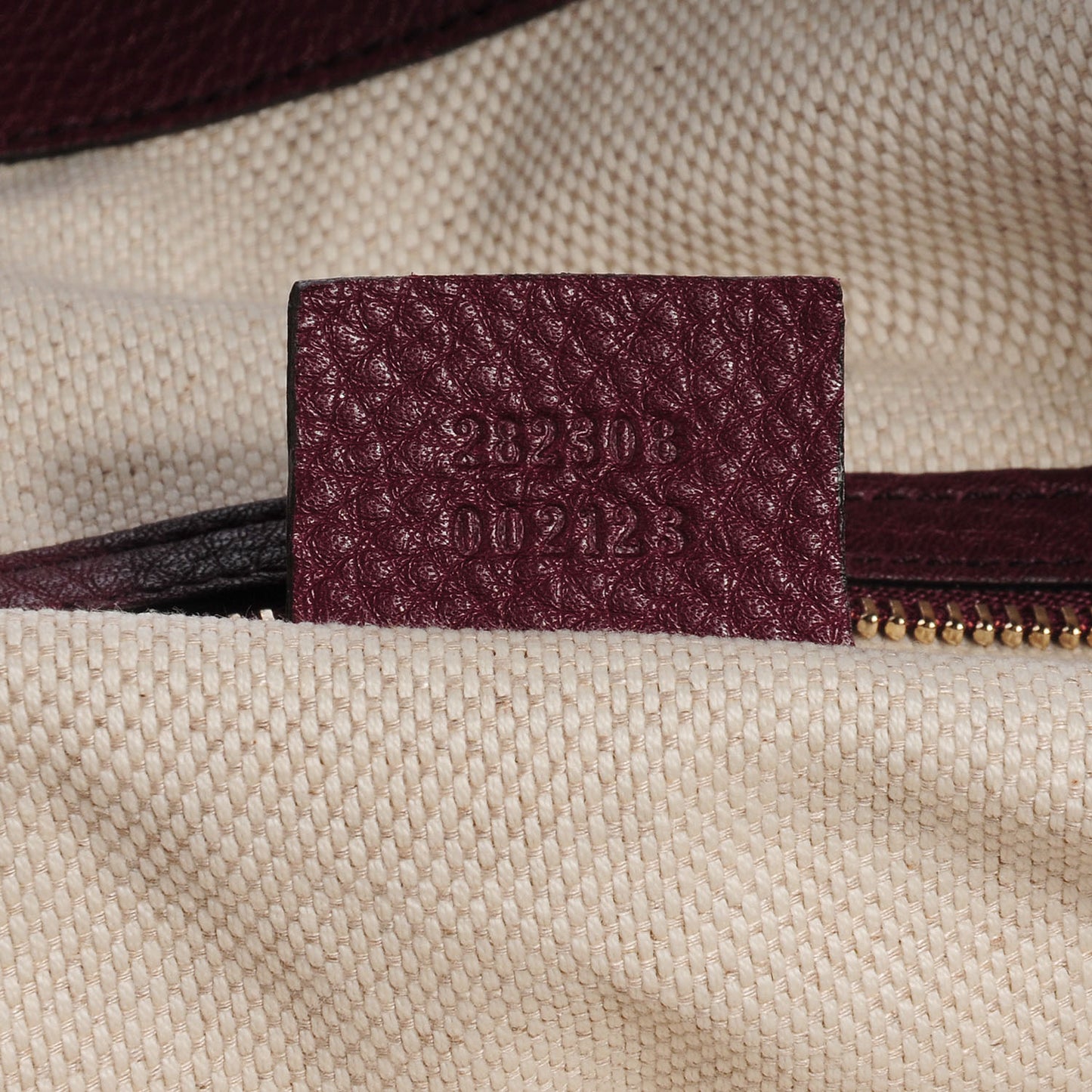 Pebbled Calfskin Large Soho Shoulder Bag Bordeaux