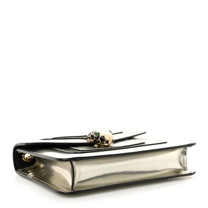 Bulgari Metallic Calfskin Small Serpenti Forever Snake Strap Crossbody Bag Silver 5 of 11