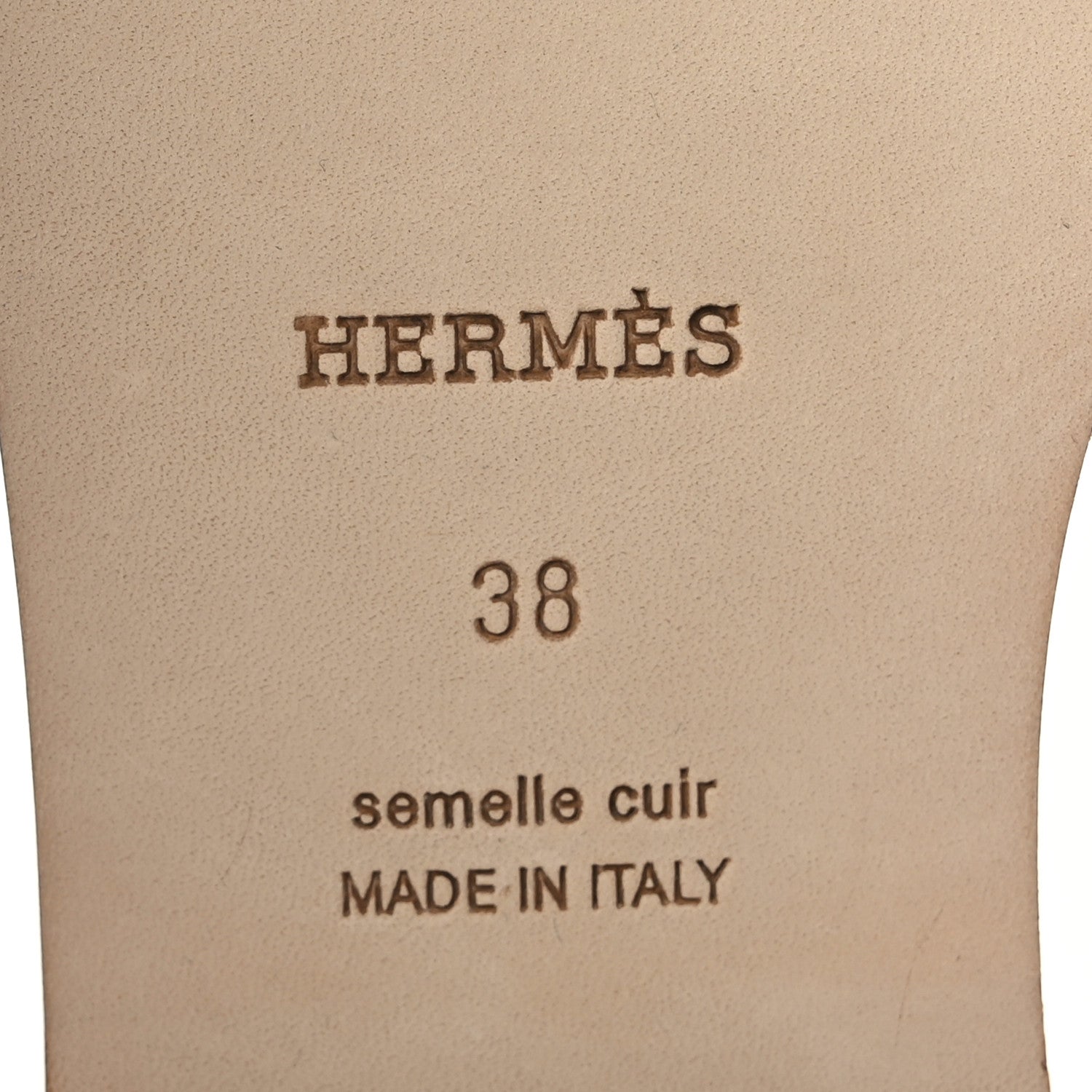 Hermes Box Calfskin Oran Sandals 38 White 8 of 8