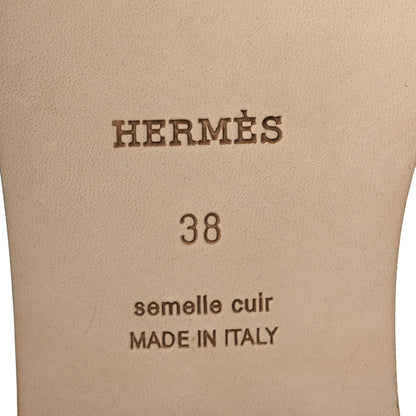 Hermes Box Calfskin Oran Sandals 38 White 8 of 8