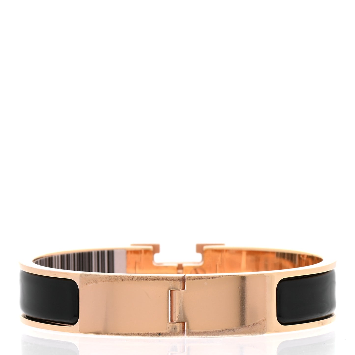 Enamel Narrow Clic Clac H Bracelet PM Black