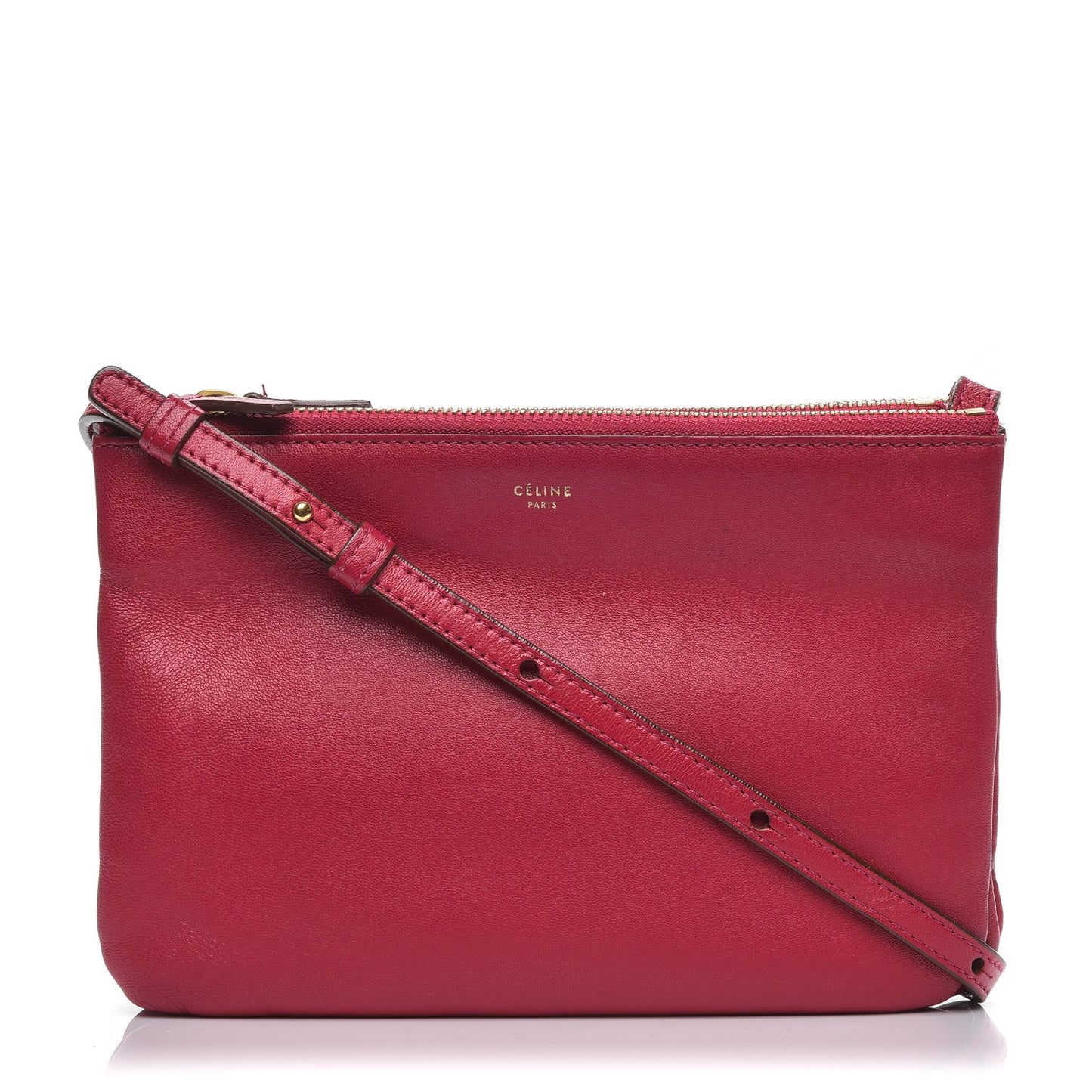 Lambskin Small Trio Crossbody Bag Fuchsia