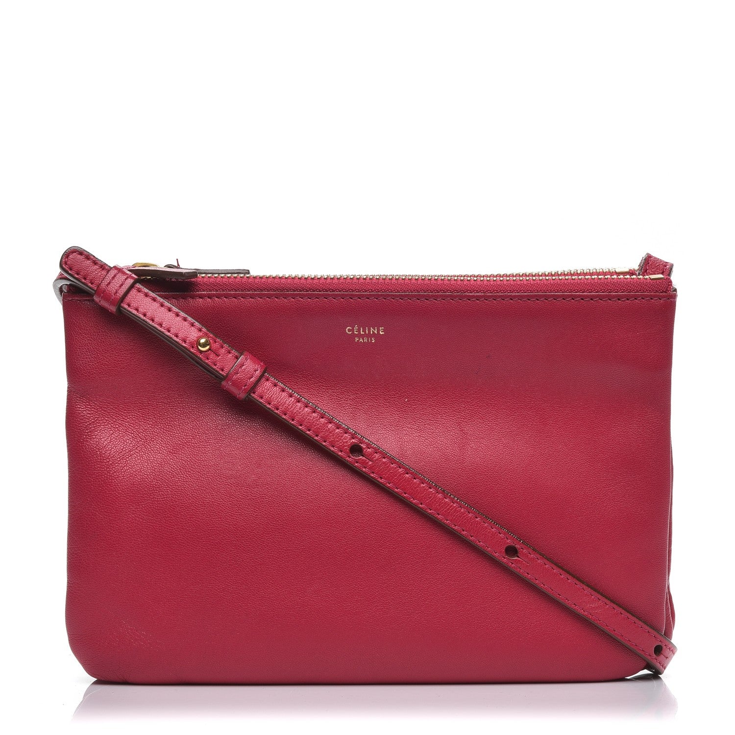 Celine Lambskin Small Trio Crossbody Bag Fuchsia 1 of 11