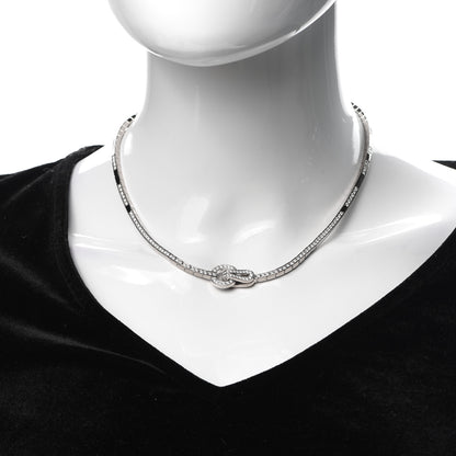 Cartier 18K White Gold Diamond Agrafe Necklace 2 of 5