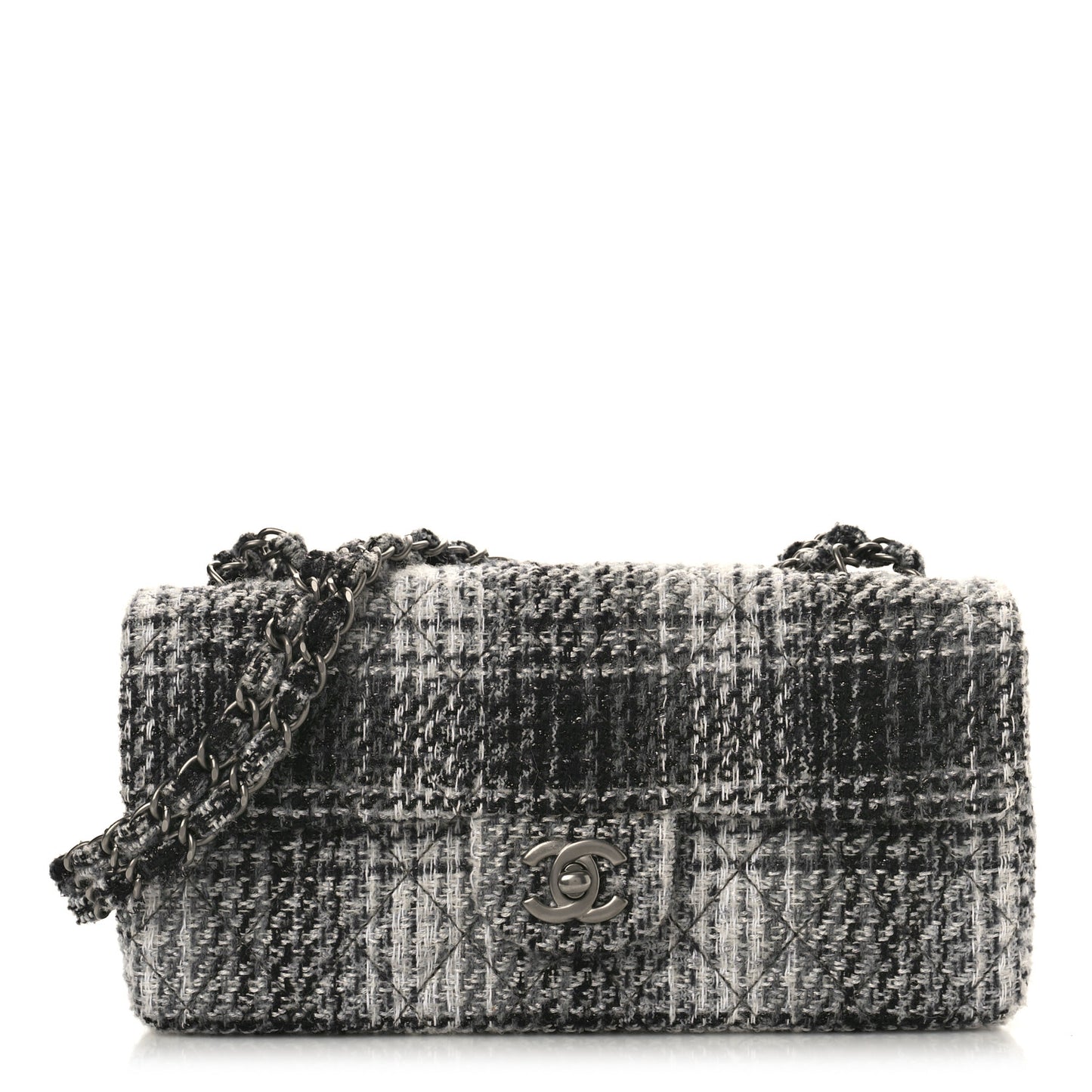 Tweed East West Flap Black White
