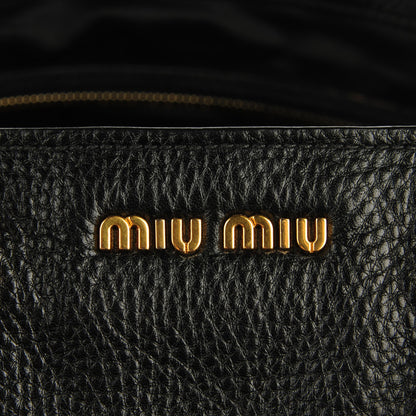 Miu Miu Vitello Caribu Top Handle Bag Nero Black 7 of 8