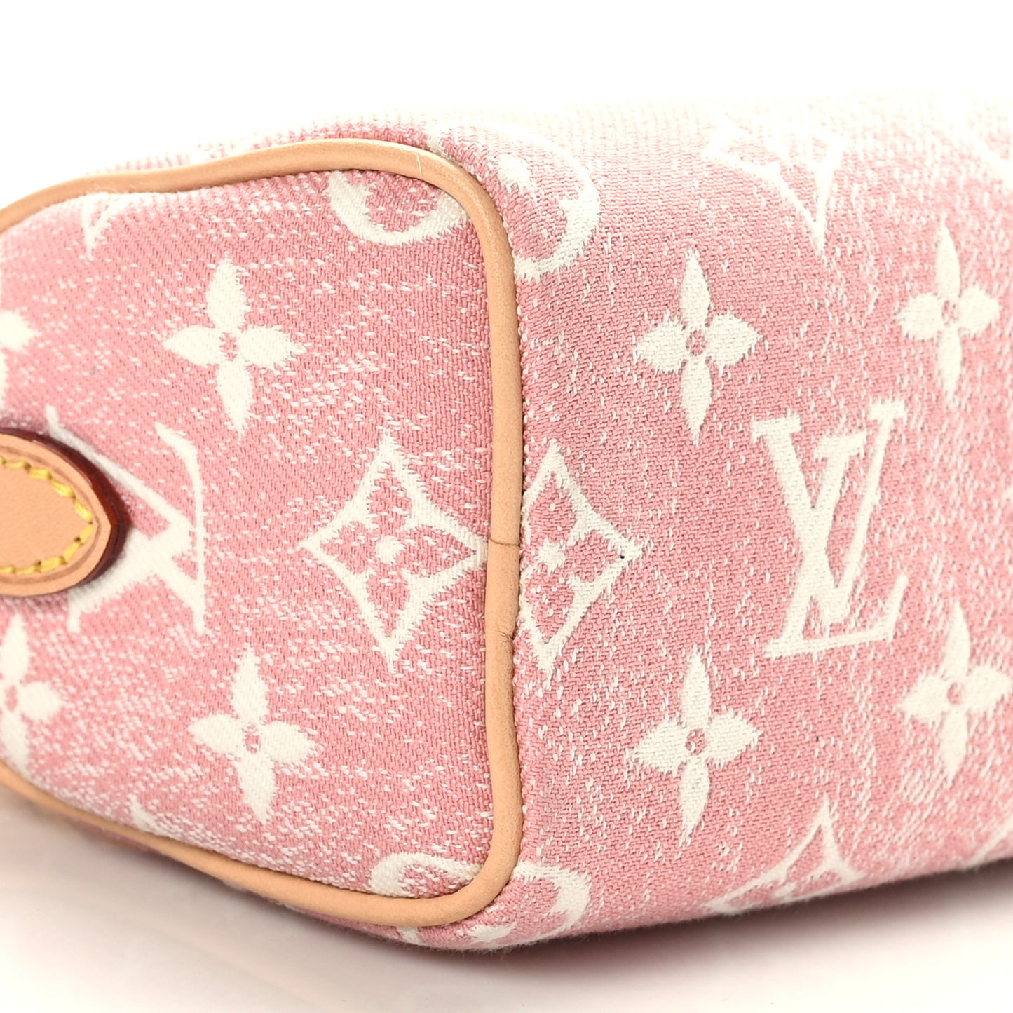 Monogram Jacquard Denim Nano Speedy Bandouliere Pink
