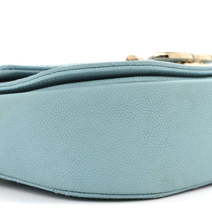 Chanel Grained Calfskin Quilted Small Cuba Top Handle Flap Blue 9 of 10