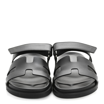 Hermes Calfskin Womens Chypre Sandals 39.5 Black 5 of 18