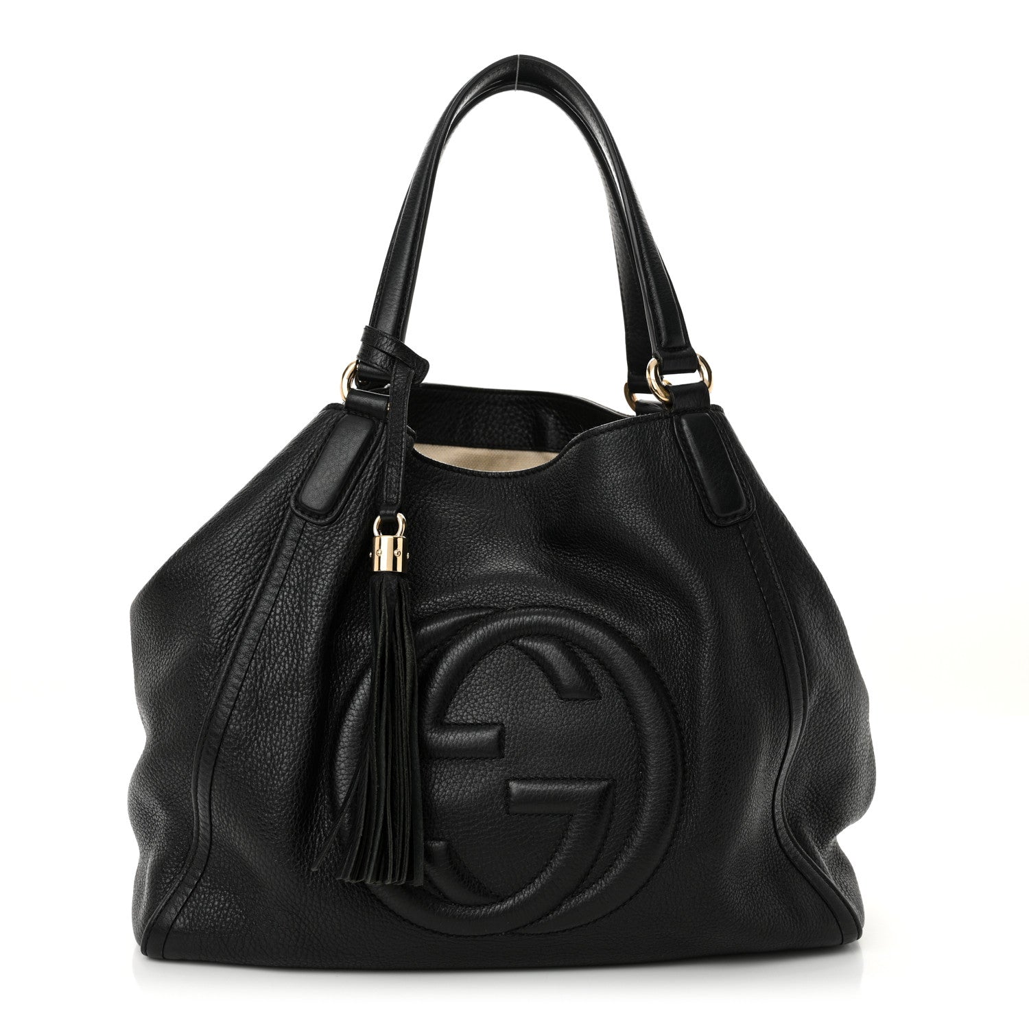Gucci Pebbled Calfskin Medium Soho Shoulder Bag Black 1 of 13