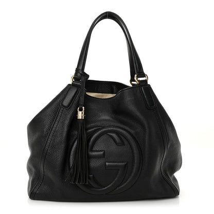 Gucci Pebbled Calfskin Medium Soho Shoulder Bag Black 1 of 13