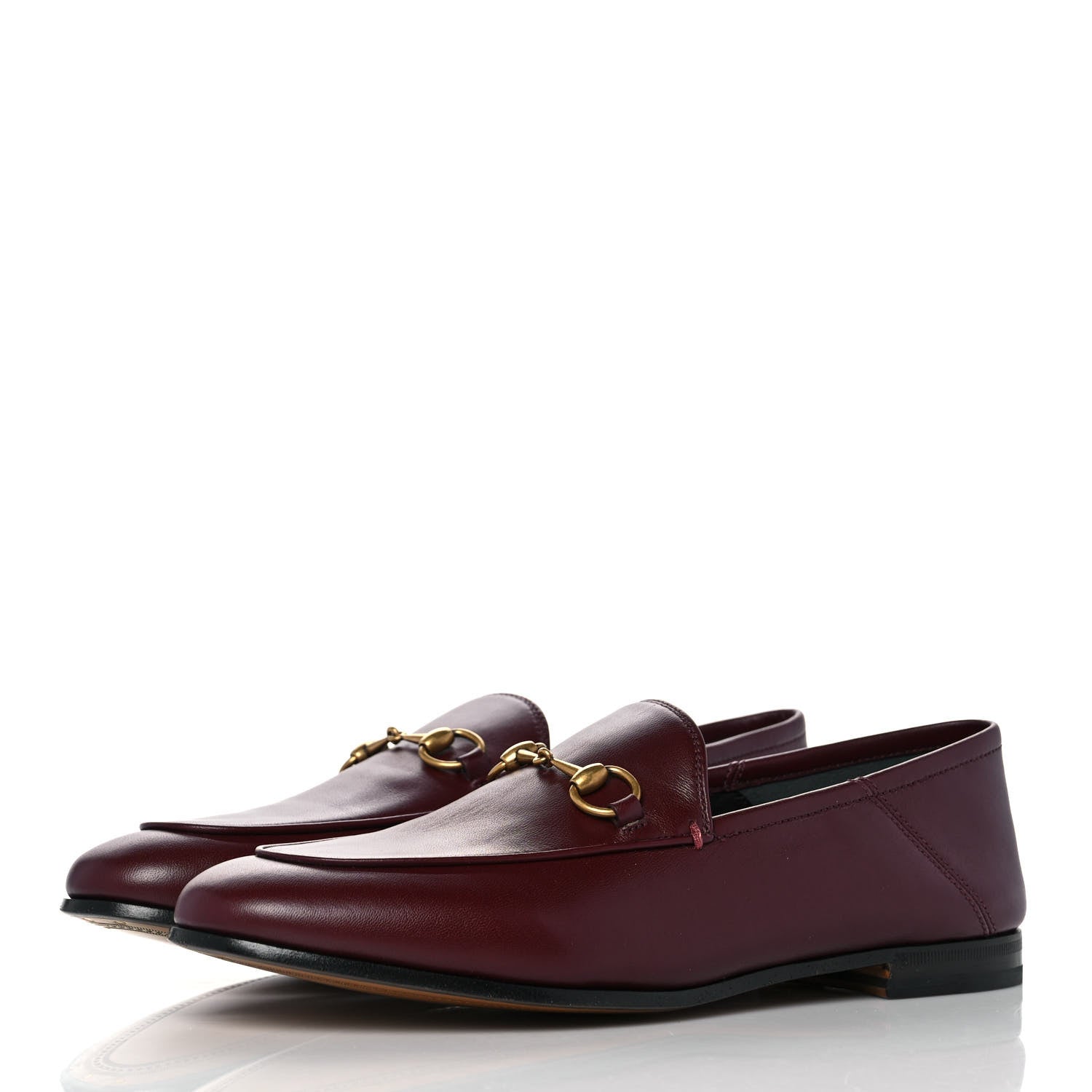 Gucci Lambskin Womens Brixton Horsebit Loafers 39 Vintage Bordeaux 3 of 9