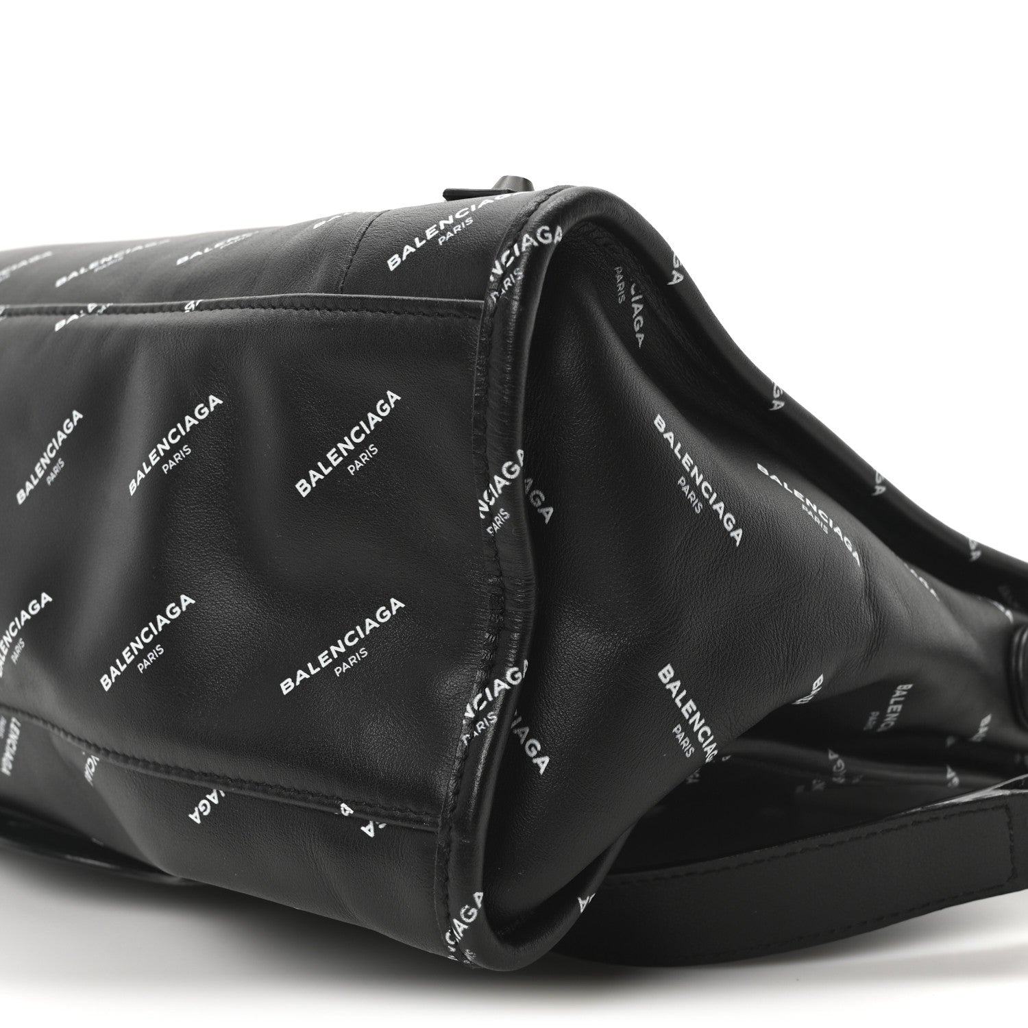 Balenciaga Veau Allover Logo Classic Hardware City Black White 11 of 11
