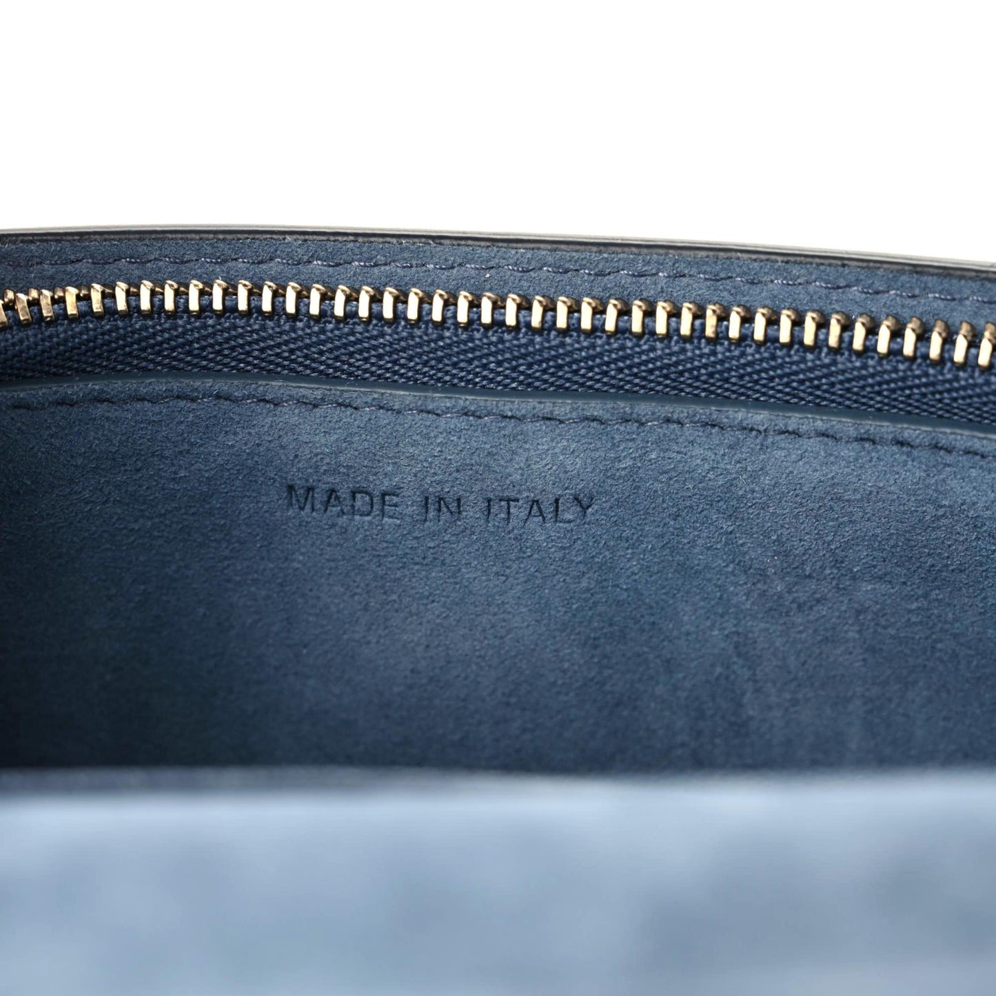 Goatskin Saddle Belt Clutch Denim Blue