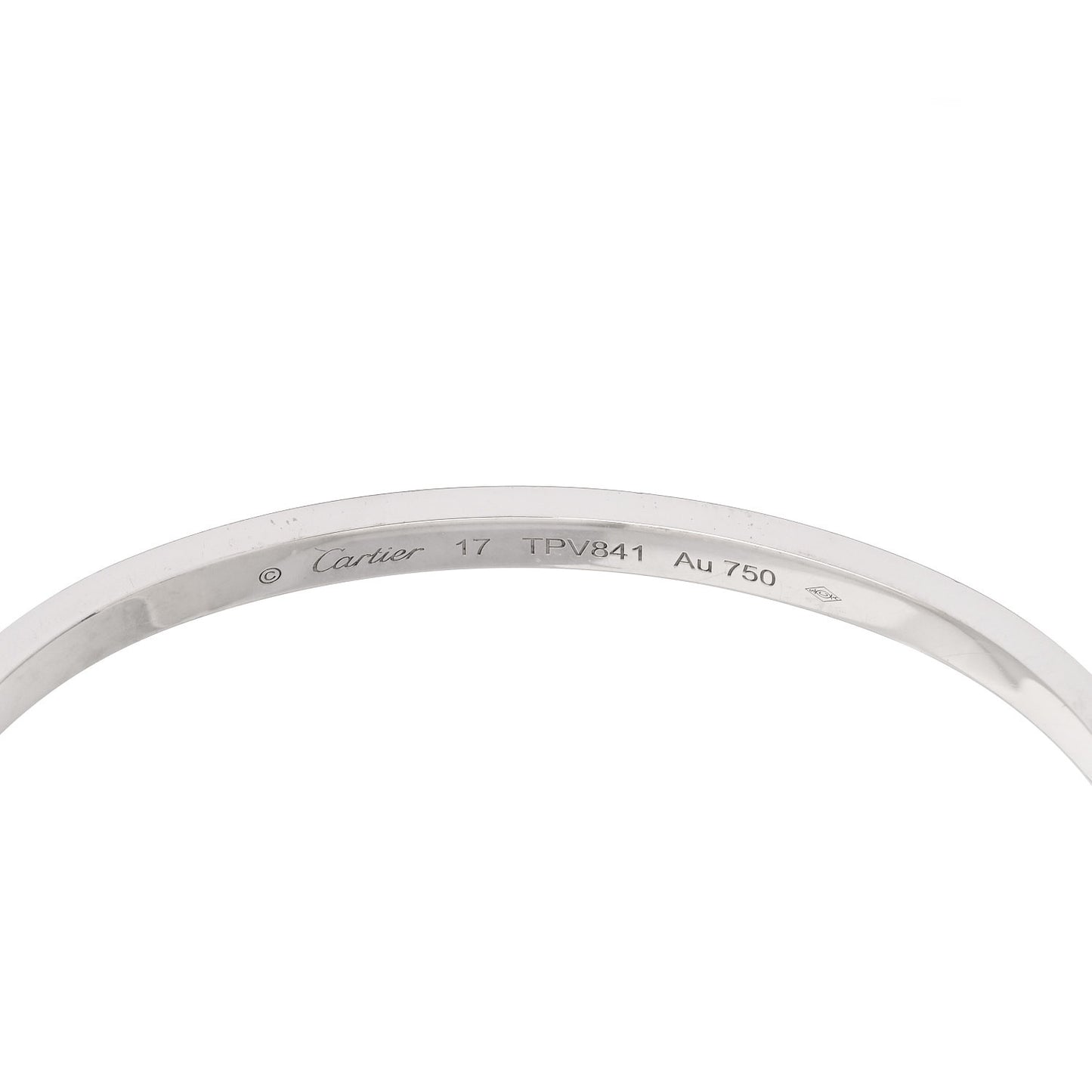 18K White Gold Diamond Small LOVE Paved Bracelet 17