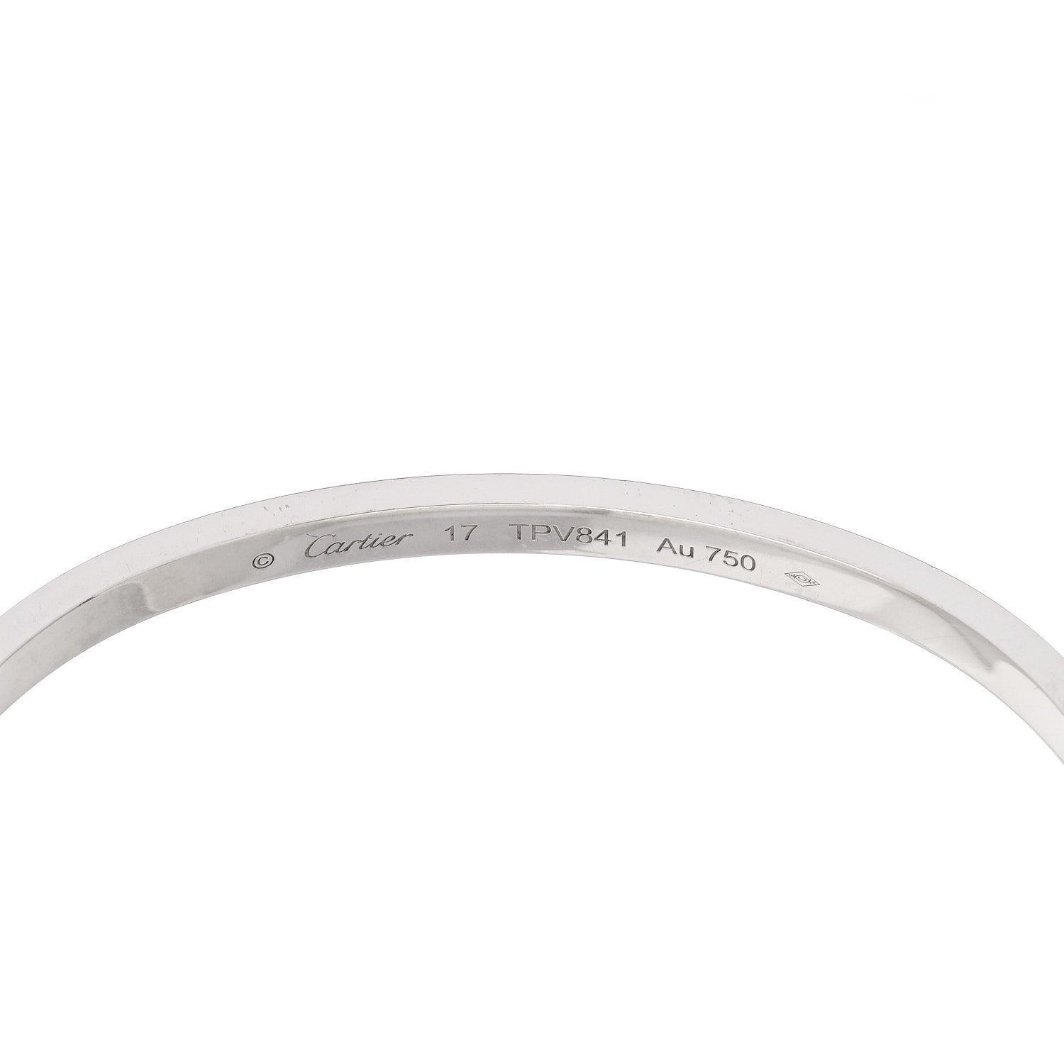 Cartier 18K White Gold Diamond Small LOVE Paved Bracelet 17 6 of 8