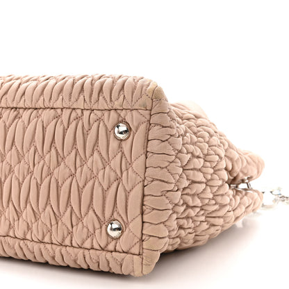 Miu Miu Nappa Matelasse Swarovski Crystal Tote Cammeo 11 of 14