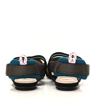 Fendi Technical Mesh Colibri Slingback Ballerina Flats 38.5 Green Multicolor 7 of 10