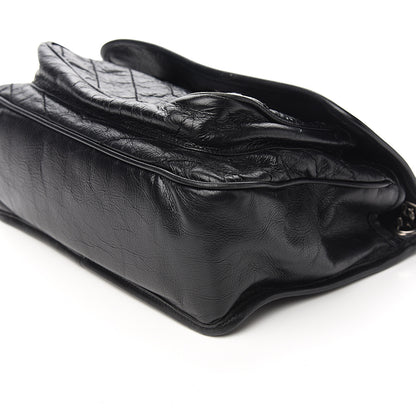 Saint Laurent Crinkled Calfskin Matelasse Monogram Medium Niki Chain Satchel Black 8 of 10