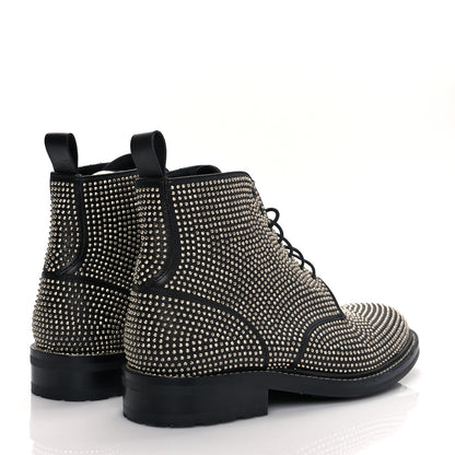 Saint Laurent Calfskin Mens Studded Lace Up Boots 41.5 Black 4 of 8