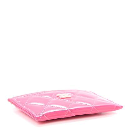 Chanel Patent Quilted Card Holder Pink 4 of 9
