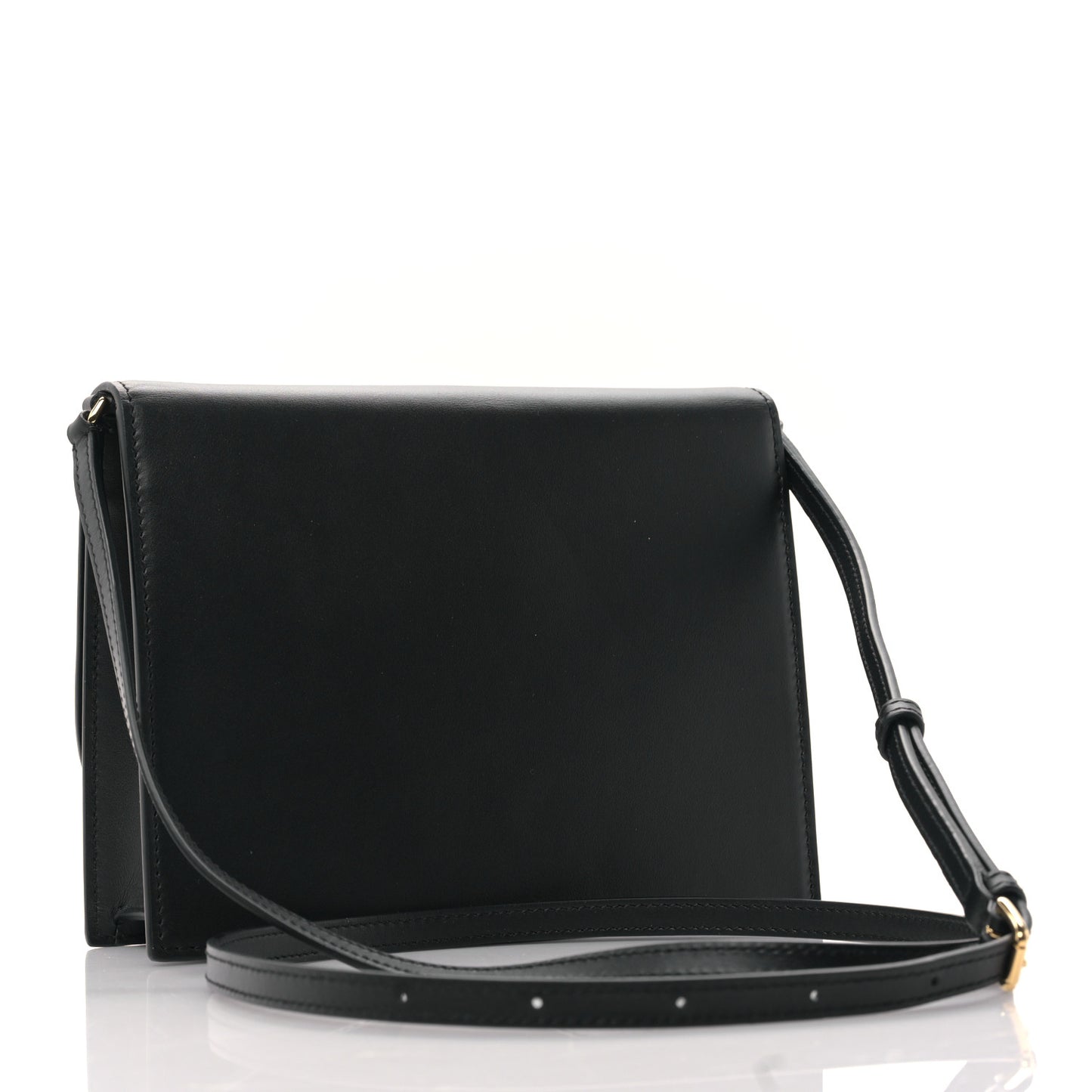 Calfskin DG Logo Flap Crossbody Bag Black