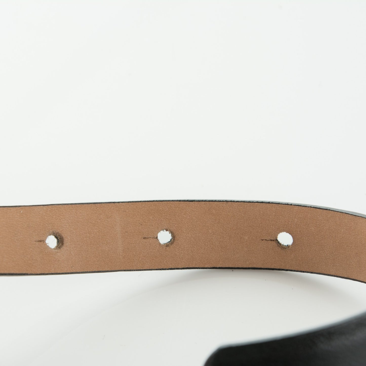Lambskin CC Logo Skinny Belt 80 32 Black