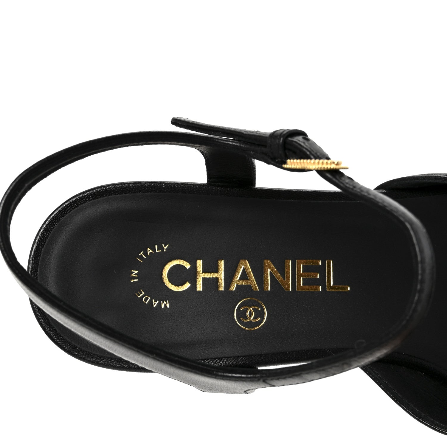 Chanel Lambskin Patent Cap Toe Crystal Enamel CC Mary Jane Slingback Flats 37 Black 8 of 10