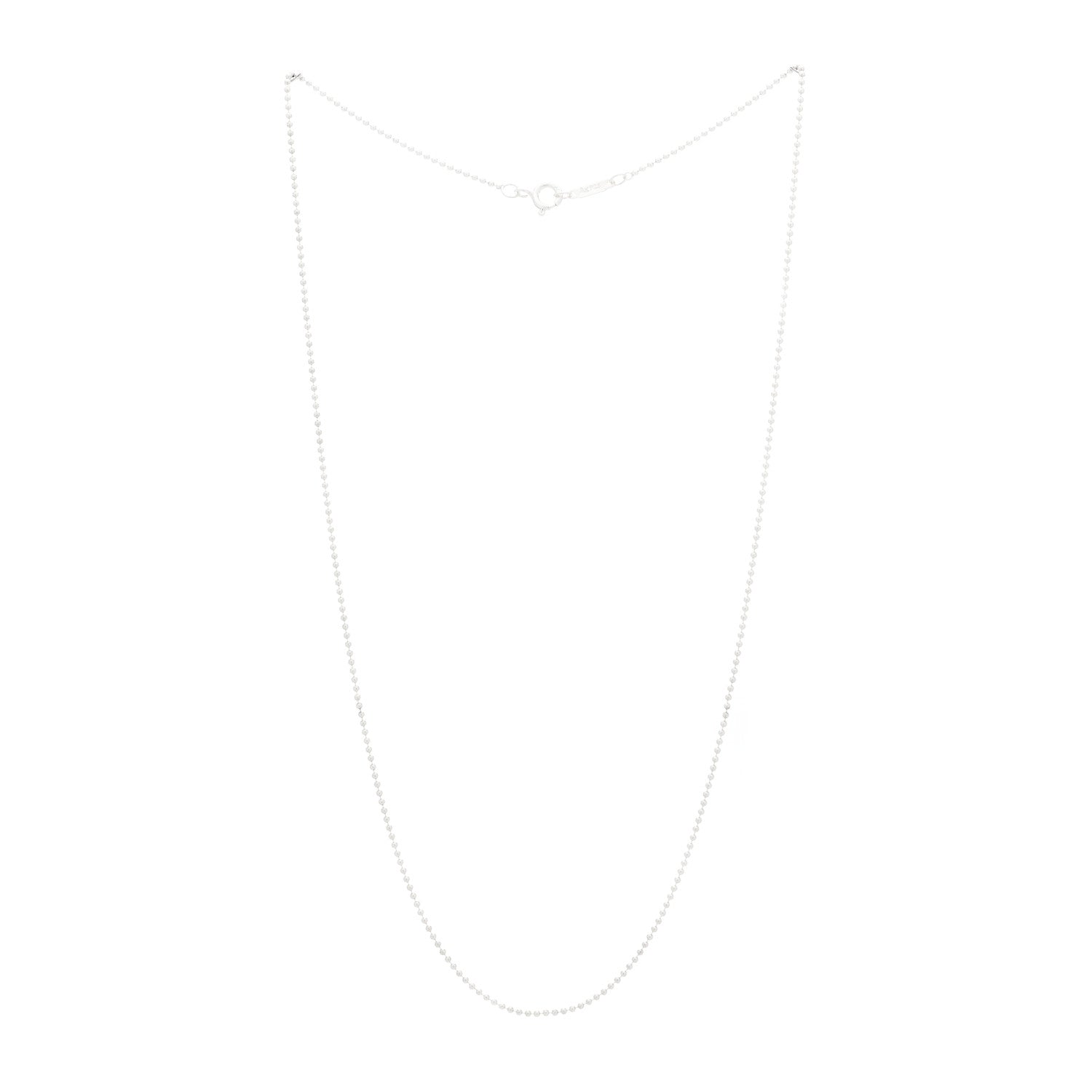 Tiffany Sterling Silver 1.2mm Bead Chain Necklace 18" 3 of 6