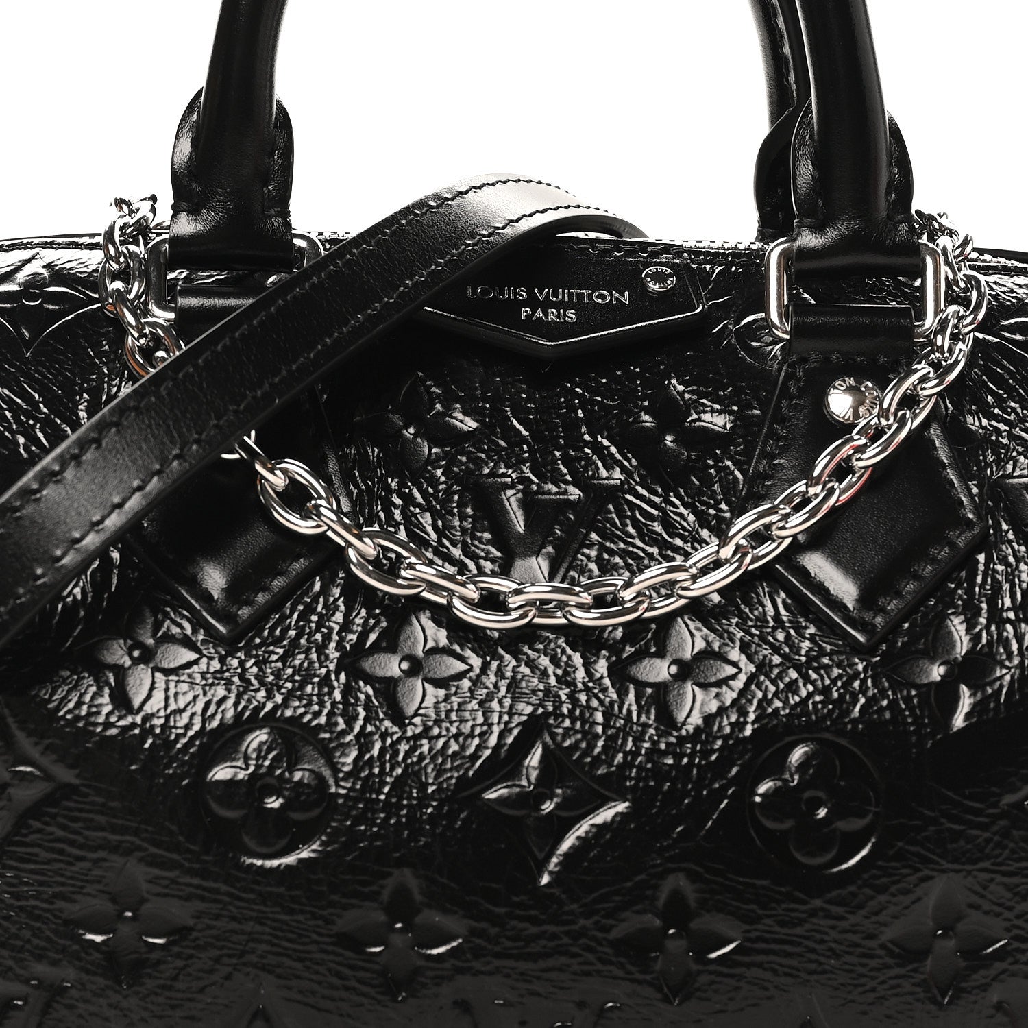 Louis Vuitton Calfskin Monogram Saga Speedy Trunk 20 Black 7 of 9