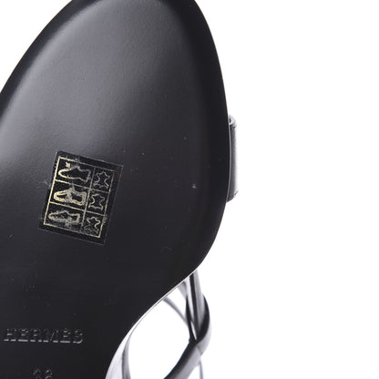 Hermes Nappa Brisbane Wedge Sandals 36 Black 8 of 10