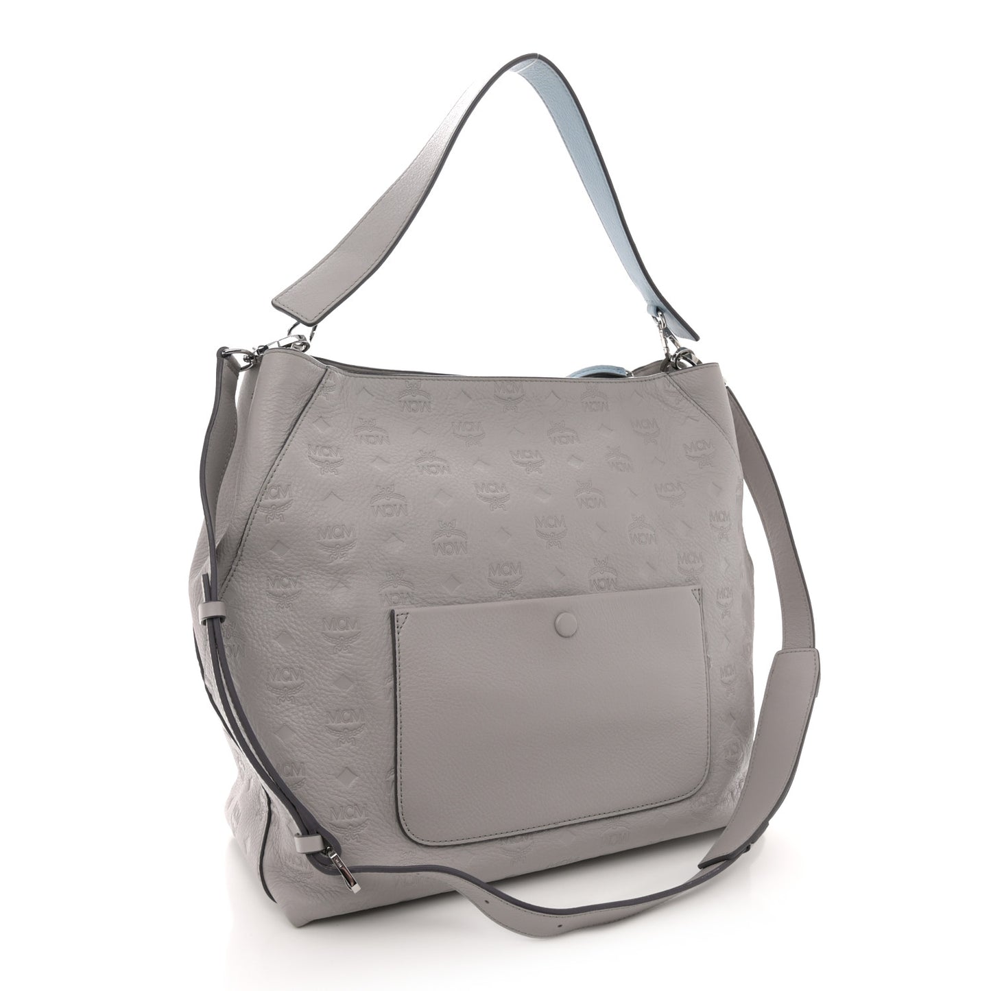 Calfskin Ottomar Monogram Klara Medium Hobo Dove Grey