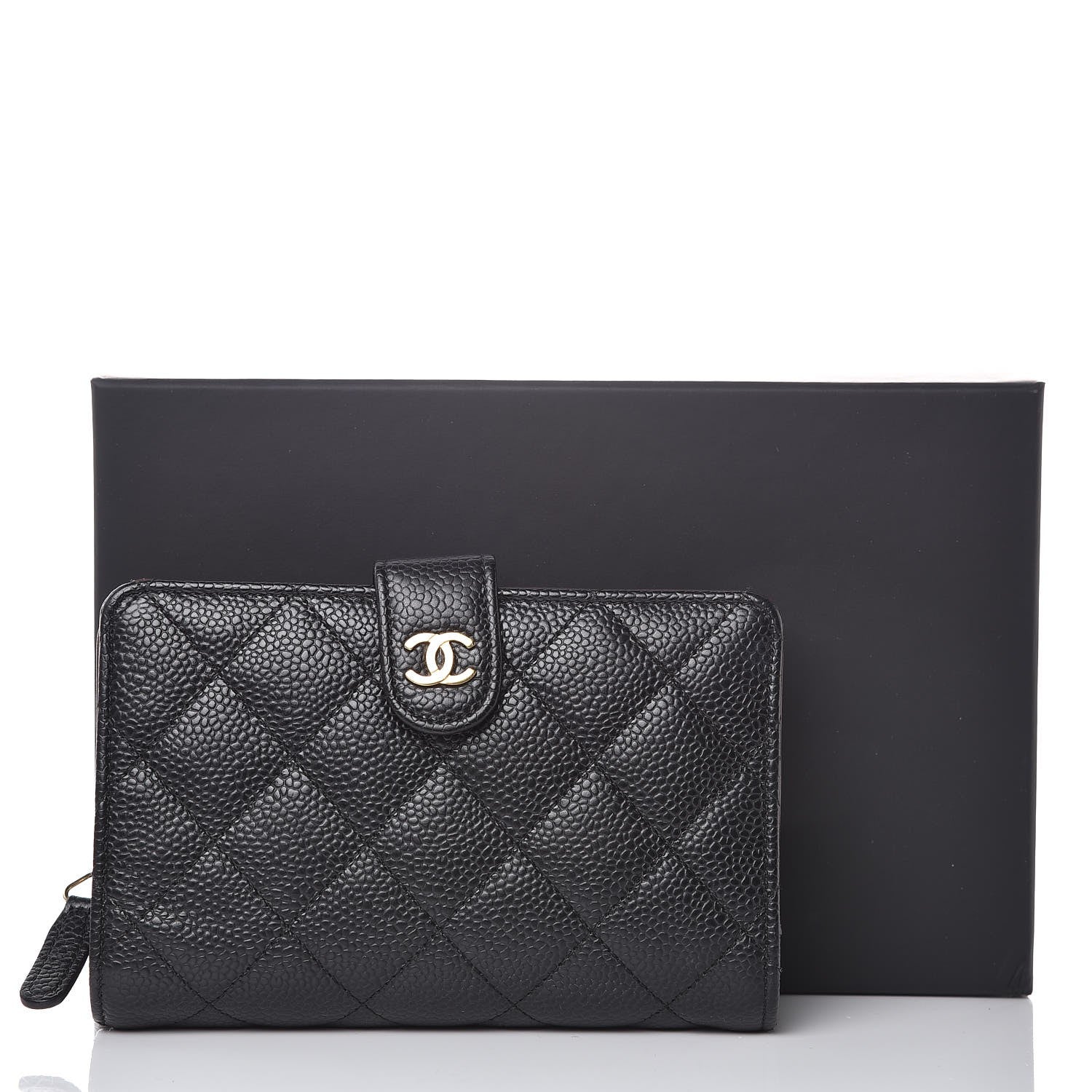 Chanel Caviar Quilted Zipped Pocket Wallet Black 9 of 9