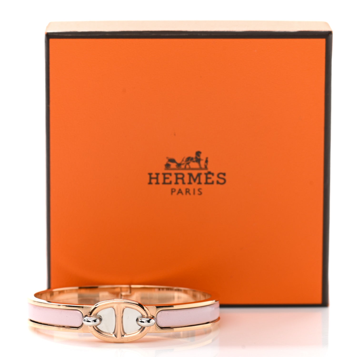 Hermes Enamel Mini Clic Chaine d'Ancre Bracelet PM Rose Candeur 6 of 6