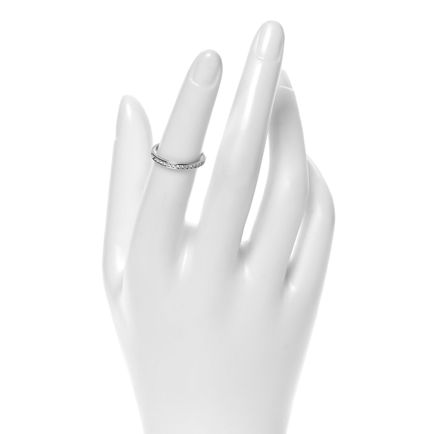 Platinum Diamond .20ctw Half Circle Wedding Band Ring 49 5