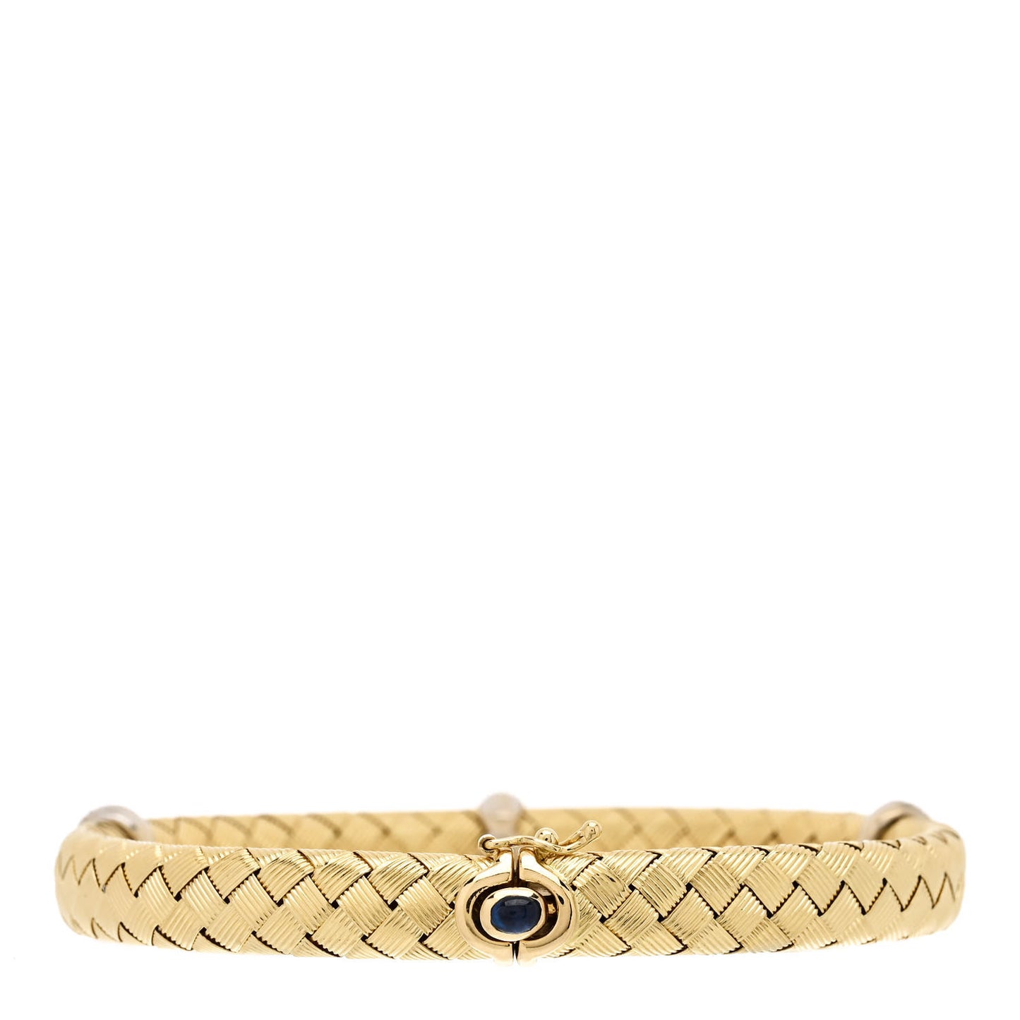18K Yellow White Gold Diamond Woven Station Bracelet