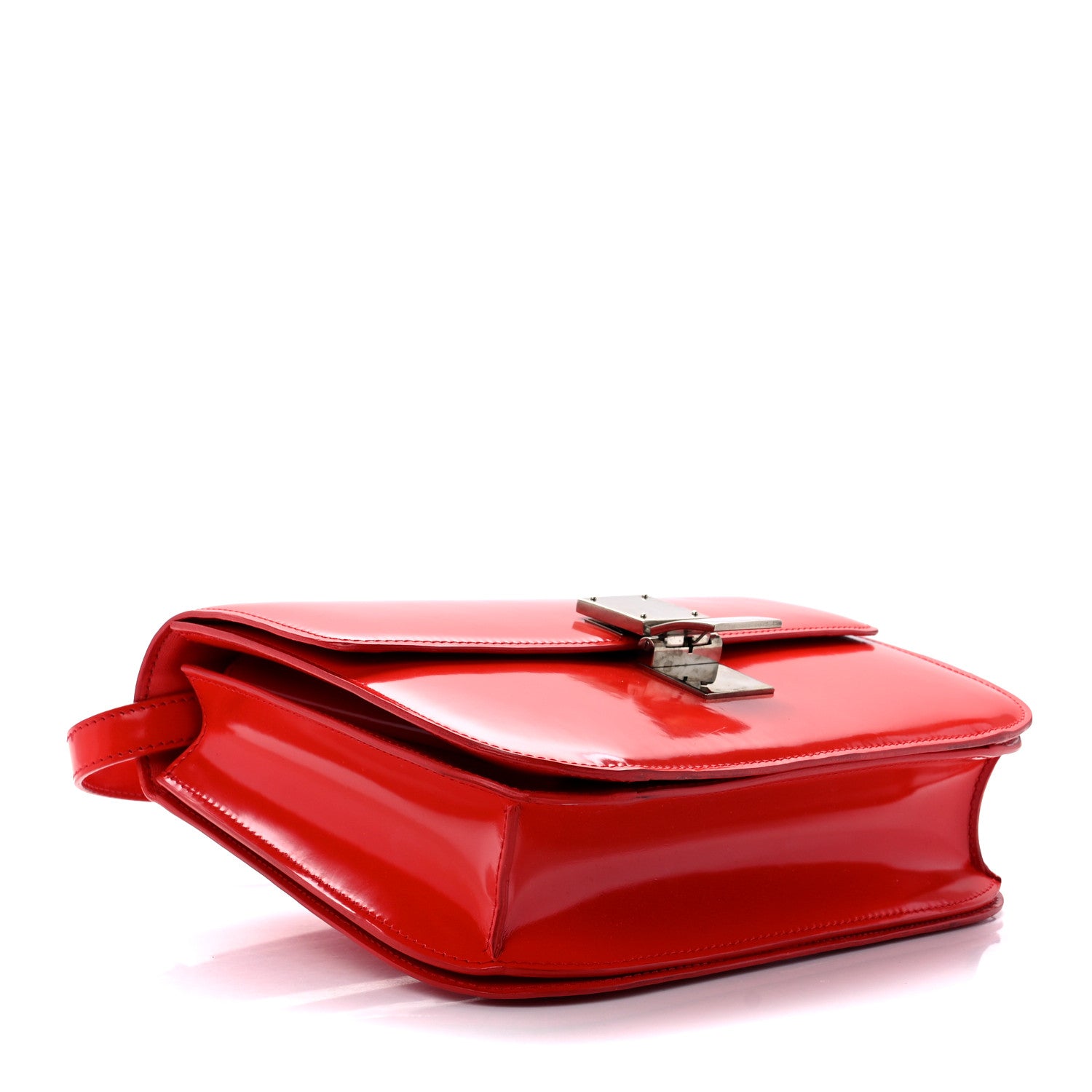 Celine Spazzolato Calfskin Medium Classic Box Flap Bag Vermillion 4 of 10