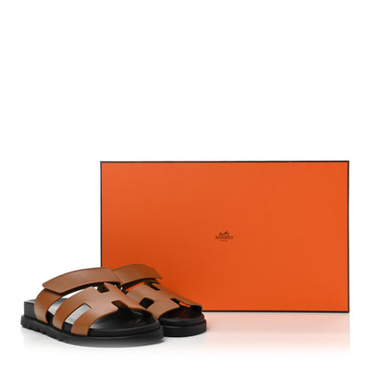 Hermes Calfskin Womens Chypre Sandals 35 Gold 9 of 9
