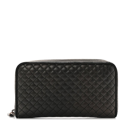 Bottega Veneta Nappa Bubble Quilted Zip Around Wallet Black 1 of 12