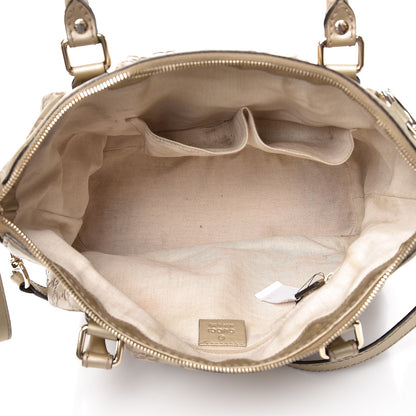 Gucci Metallic Soft Guccissima Medium Sukey Top Handle Bag Champagne 6 of 17