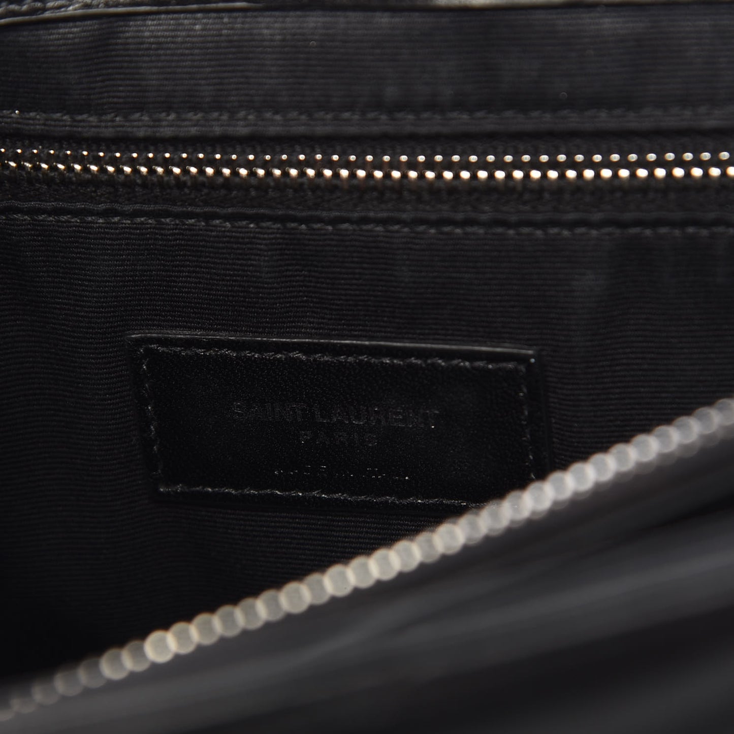 Calfskin Y Quilted Monogram Large Loulou Chain Satchel Black